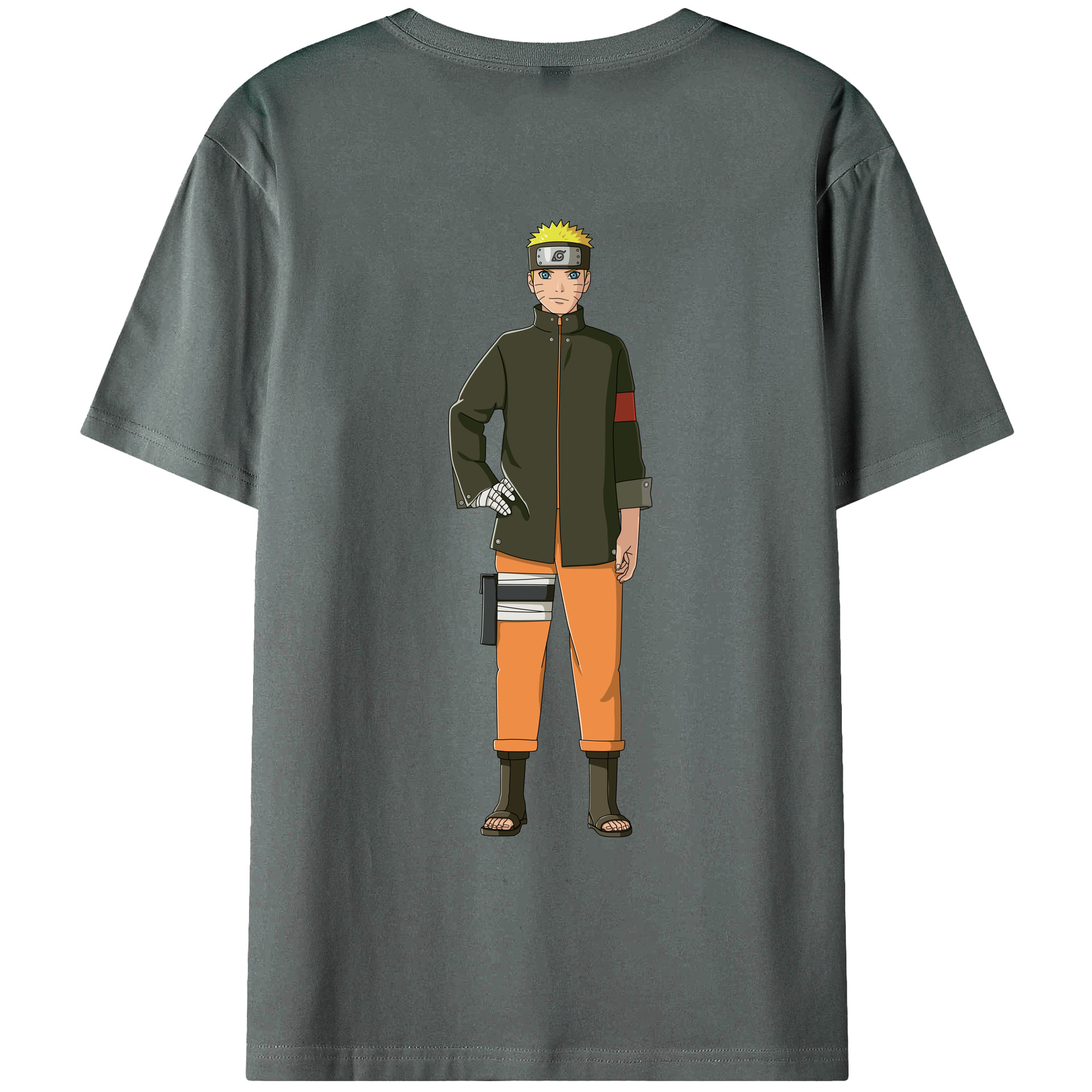 （画像用） NARUTO -ナルト- うずまき ナルト Uzumaki Naruto 綿100％ メンズ半袖Tシャツ（バックプリント） 通気性